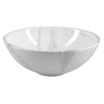Sapho - Lavoar DALMA pentru blat, Ø 42 cm, ceramică/Carrara/alb
