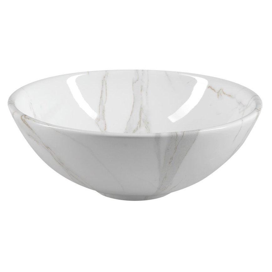 Sapho - Lavoar DALMA pentru blat, Ø 42 cm, ceramică/Carrara/alb