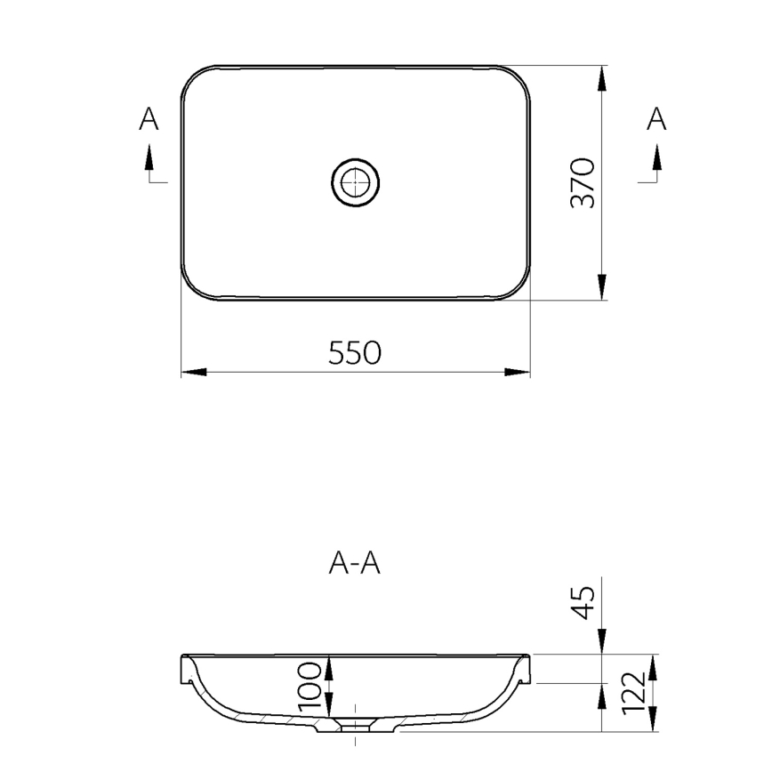 Sapho - Lavoar încastrat ASOFFI 55x37 cm marmură/alb