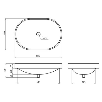 Sapho - Lavoar încastrat LIMA 60x40 cm ceramică/alb