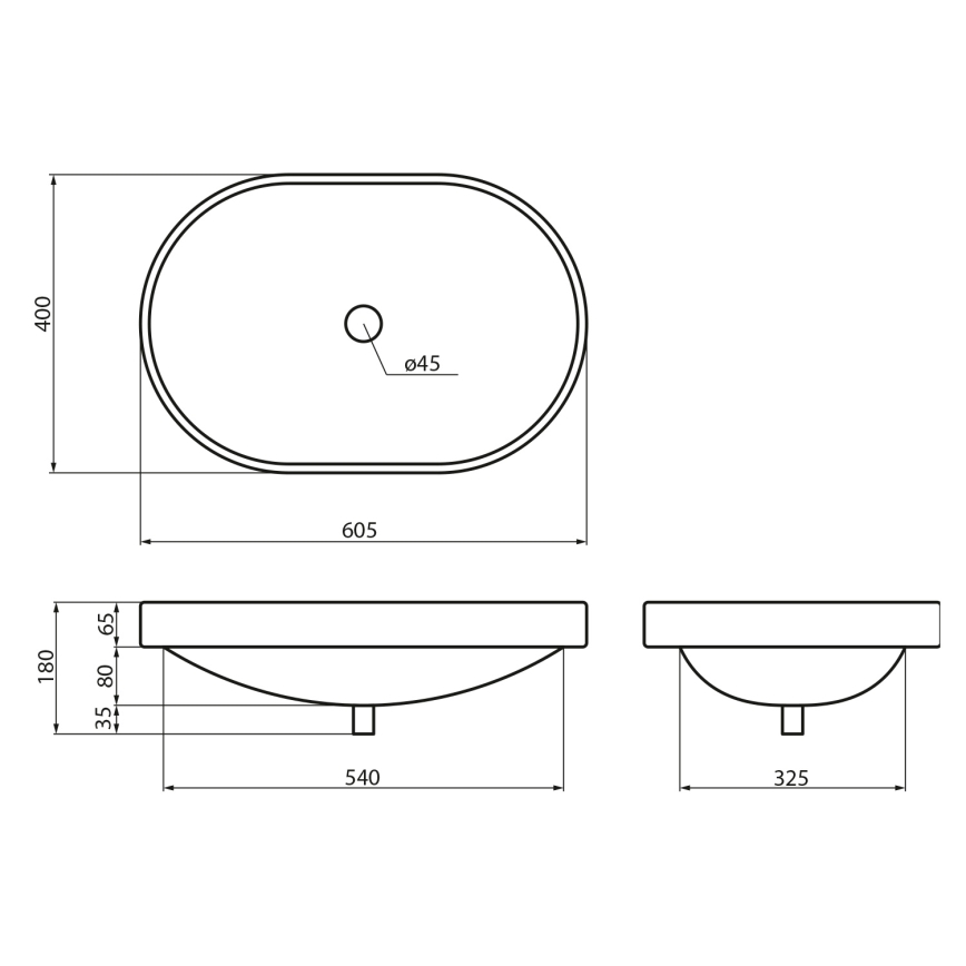 Sapho - Lavoar încastrat LIMA 60x40 cm ceramică/alb