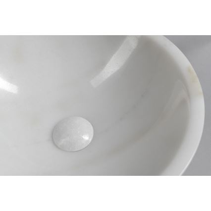 Sapho - Lavoar pe blat BLOK Ø 40 cm marmură/alb