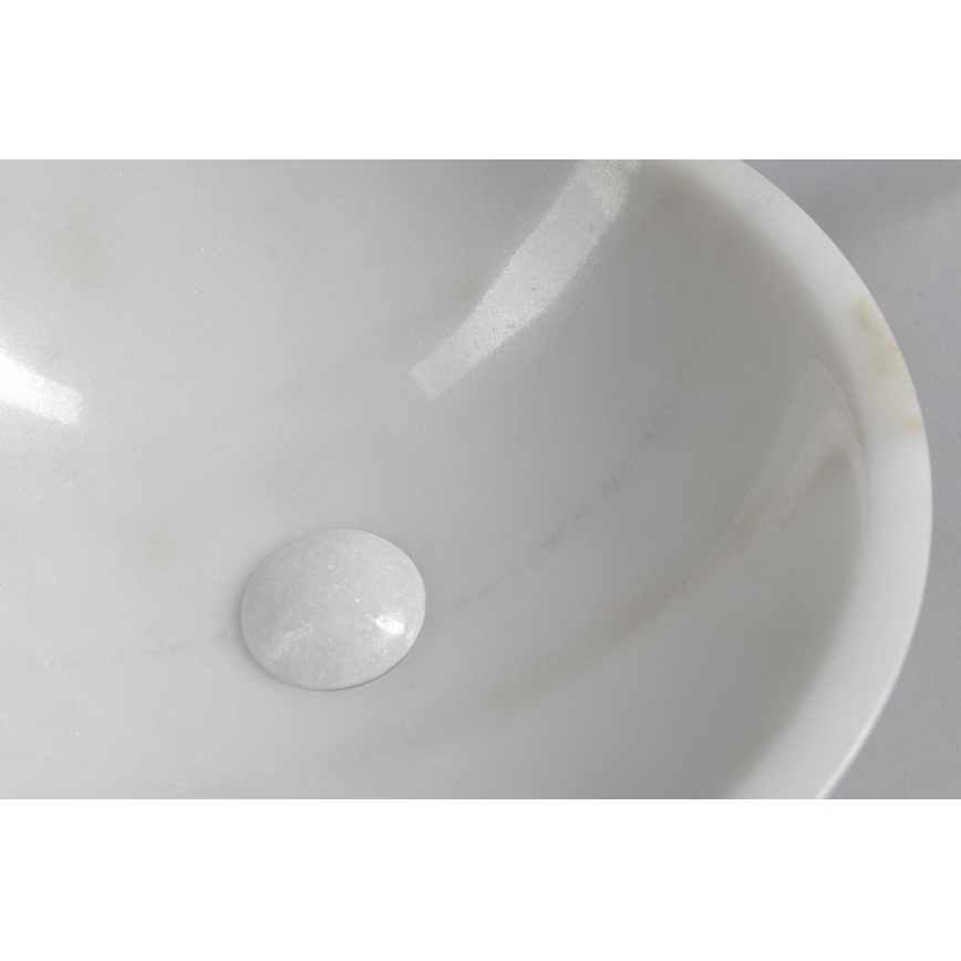 Sapho - Lavoar pe blat BLOK Ø 40 cm marmură/alb