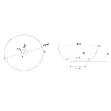 Sapho - Lavoar pe blat FORMIGO Ø 39 cm beton/nisip