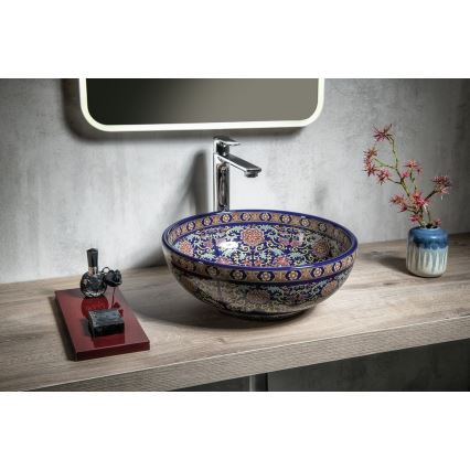 Sapho - Lavoar pe blat PRIORI Ø 41 cm, ceramică/multicolor