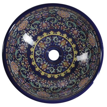 Sapho - Lavoar pe blat PRIORI Ø 41 cm, ceramică/multicolor