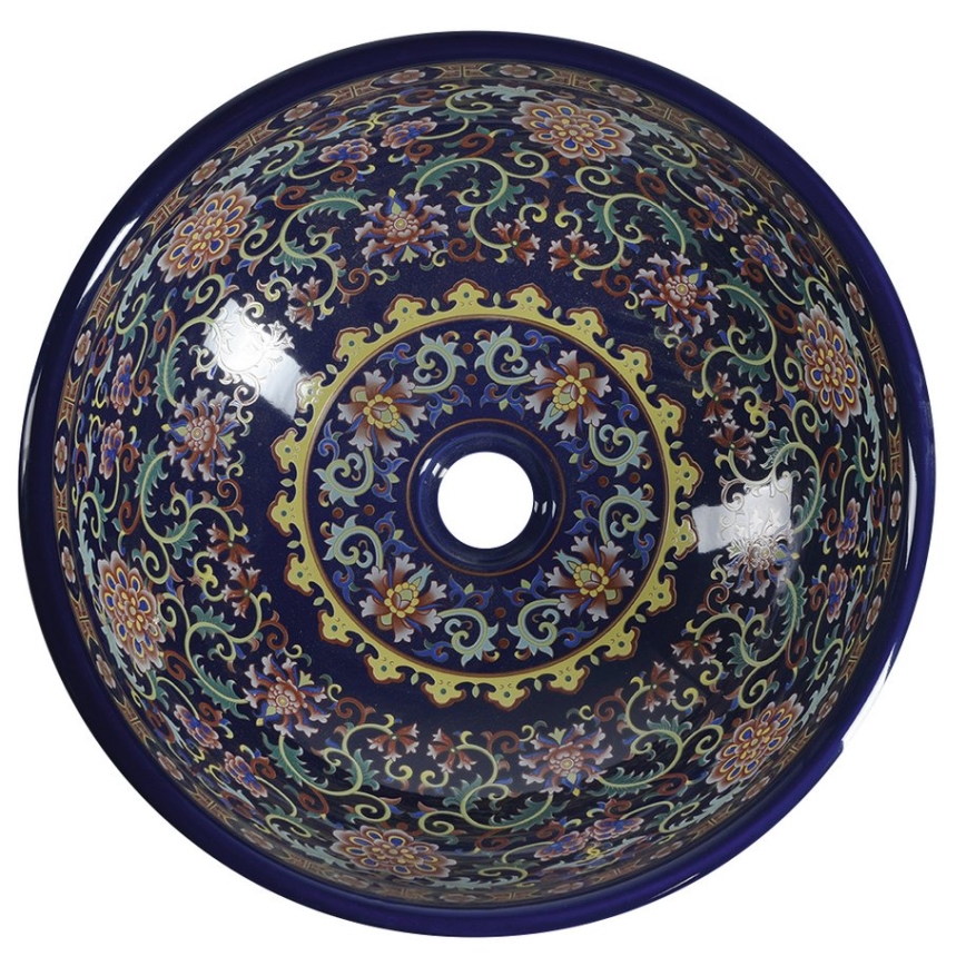 Sapho - Lavoar pe blat PRIORI Ø 41 cm, ceramică/multicolor