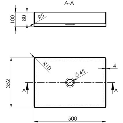 Sapho - Lavoar pentru blat AURUM 50 x 35 cm, auriu mat
