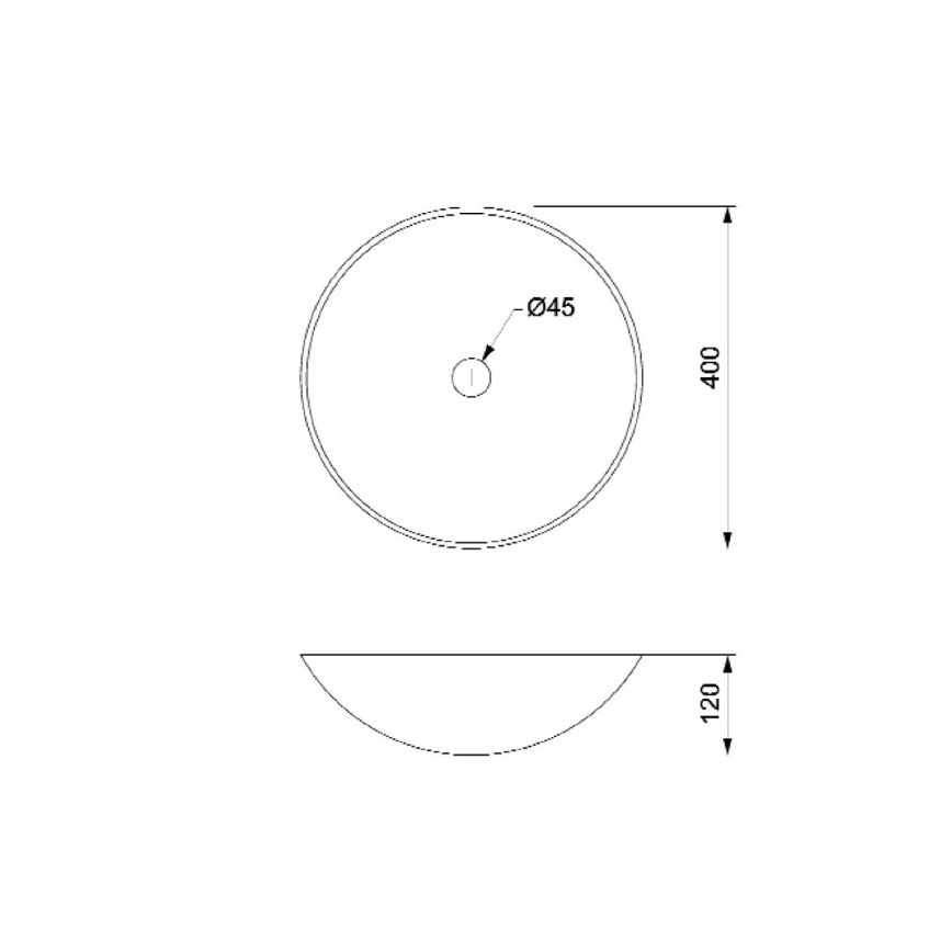 Sapho - Lavoar pentru blat BLOK Ø 40 cm maro/piatră