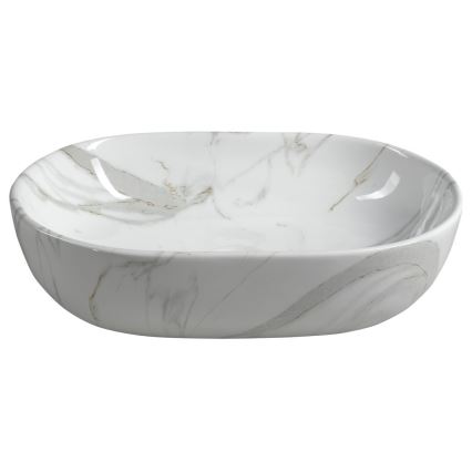 Sapho - Lavoar pentru blat DALMA 59 x 42 cm, ceramică/Carrara