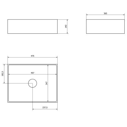 Sapho - Lavoar pentru blat FORMIGO 47,5x36,5 cm beton/verde