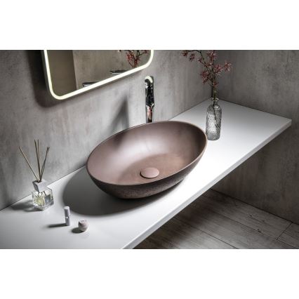 Sapho - Lavoar pentru blat FORMIGO 60x40 cm beton/maro