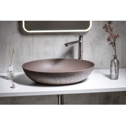Sapho - Lavoar pentru blat FORMIGO 60x40 cm beton/maro