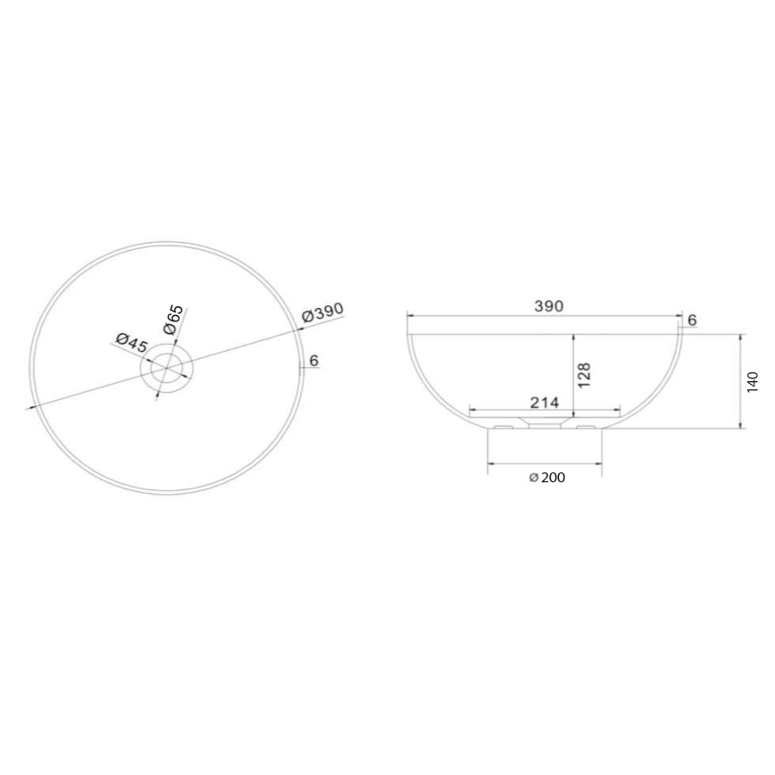 Sapho - Lavoar pentru blat FORMIGO Ø 39 cm, beton/bej