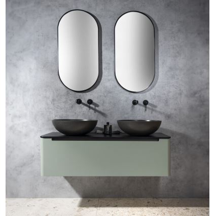 Sapho - Lavoar pentru blat TURF Ø 44 cm, beton/granit negru