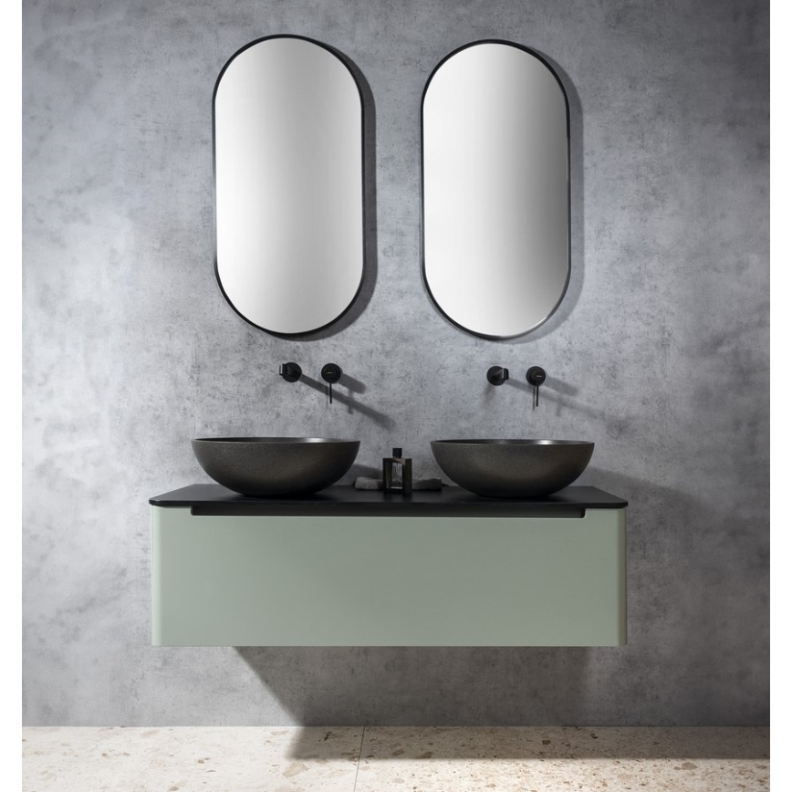 Sapho - Lavoar pentru blat TURF Ø 44 cm, beton/granit negru