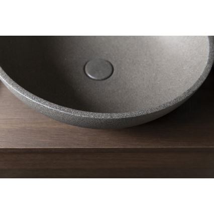 Sapho - Lavoar pentru blat TURF Ø 44 cm, beton/granit negru
