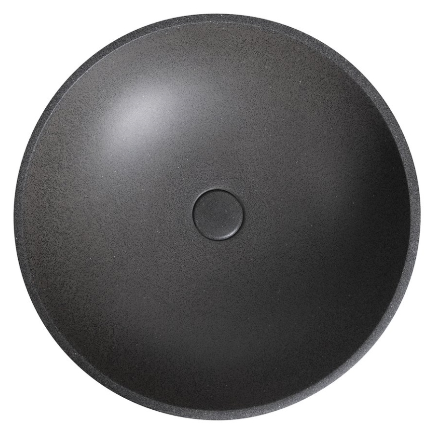 Sapho - Lavoar pentru blat TURF Ø 44 cm, beton/granit negru