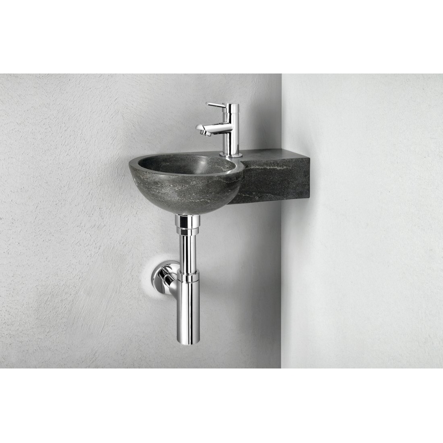 Sapho - Lavoar suspendat de colț BLOK 40 x 23 cm, montare pe dreapta, antracit