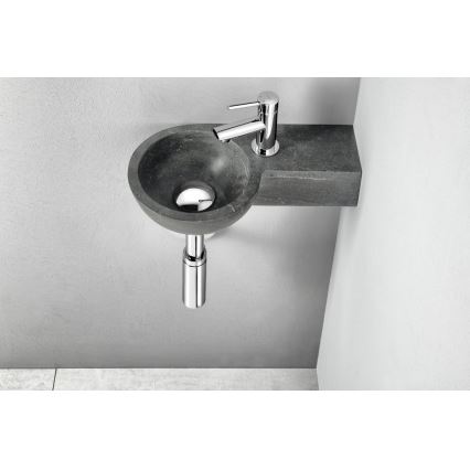 Sapho - Lavoar suspendat de colț BLOK 40 x 23 cm, montare pe dreapta, antracit