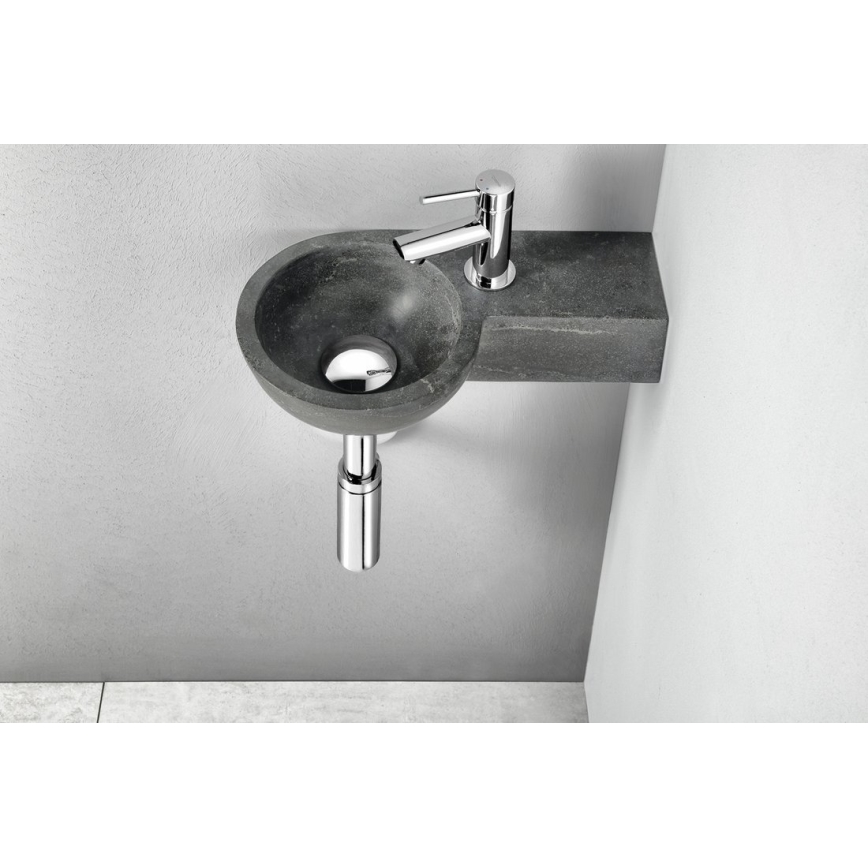 Sapho - Lavoar suspendat de colț BLOK 40 x 23 cm, montare pe dreapta, antracit