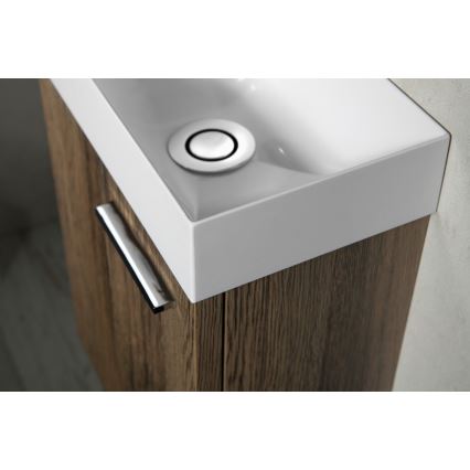 Sapho - Lavoar suspendat PICCOLINO 31x17 cm stânga/marmură turnată/alb