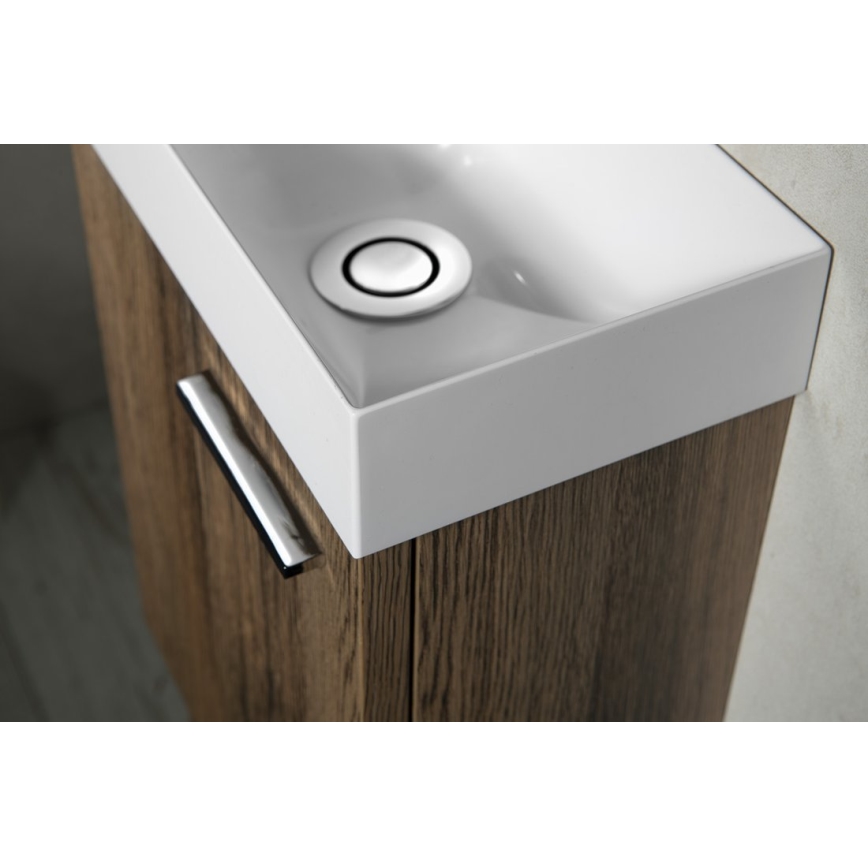 Sapho - Lavoar suspendat PICCOLINO 31x17 cm stânga/marmură turnată/alb