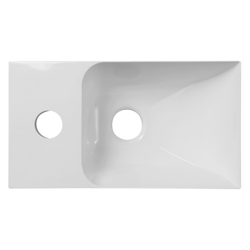 Sapho - Lavoar suspendat PICCOLINO 31x17 cm stânga/marmură turnată/alb