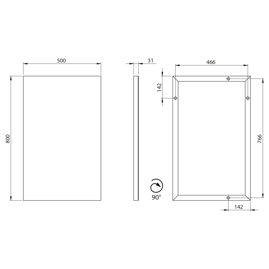 Sapho - Oglindă AROWANA 50x80 cm, crom lucios