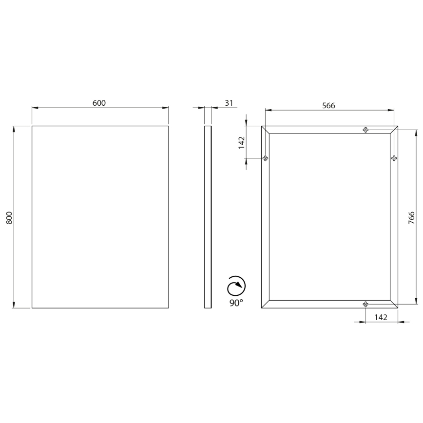 Sapho - Oglindă AROWANA 60x80 cm crom lucios