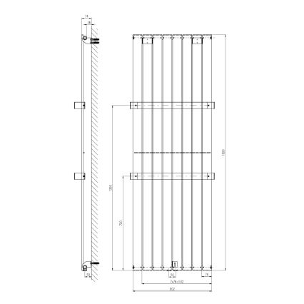 Sapho - Radiator de baie COLONNA, 180 x 60 cm, alb