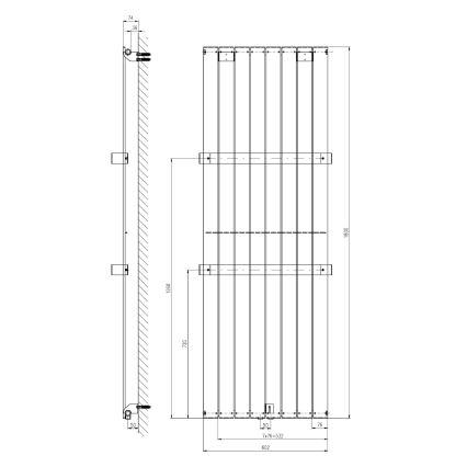 Sapho - Radiator de baie COLONNA 180x60 cm argintiu