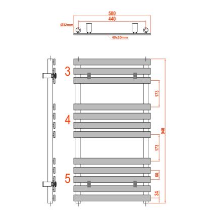 Sapho - Radiator de baie JALOUSI 94x50 cm alb