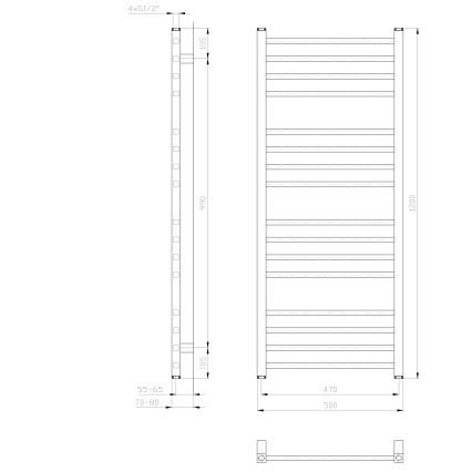 Sapho - Radiator de baie METRO 120x50 cm, alb