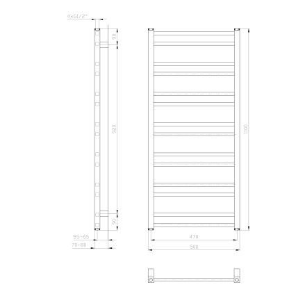 Sapho - Radiator de baie METRO DOS 110x50 cm alb mat