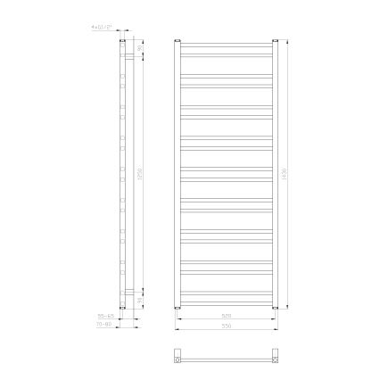 Sapho - Radiator de baie METRO DOS 143x55 cm alb mat