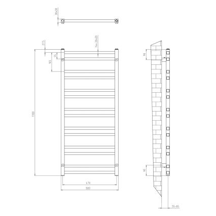 Sapho - Radiator de baie METRO DOS 343W/230V 50x110 cm crom lucios