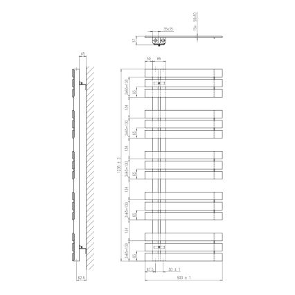 Sapho - Radiator de baie SILVANA 123 x 50 cm, alb