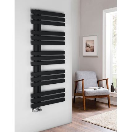 Sapho - Radiator de baie SILVANA 124x50 cm negru mat