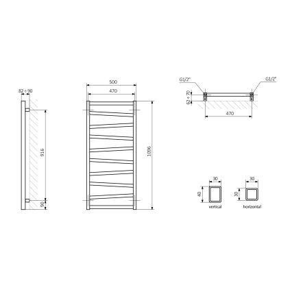 Sapho - Radiator de baie ZIG 110 x 50 cm, alb