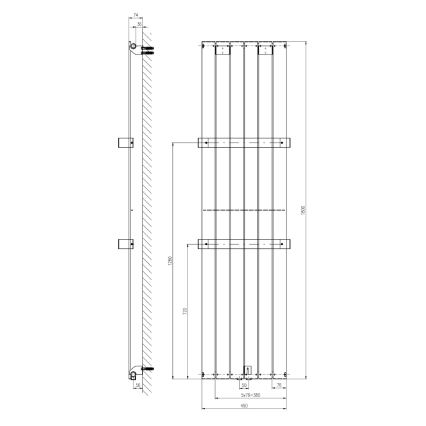 Sapho - Radiator pentru baie COLONNA 180 x 45 cm, alb