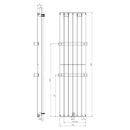 Sapho - Radiator pentru baie COLONNA 180x45 cm negru