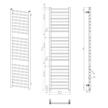 Sapho - Radiator pentru baie DINA 156 x 40 cm alb