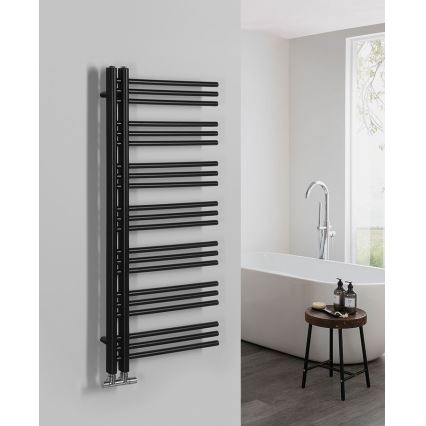 Sapho - Radiator pentru baie DORLION, 400 W, 50 x 120 x 50 cm, negru mat