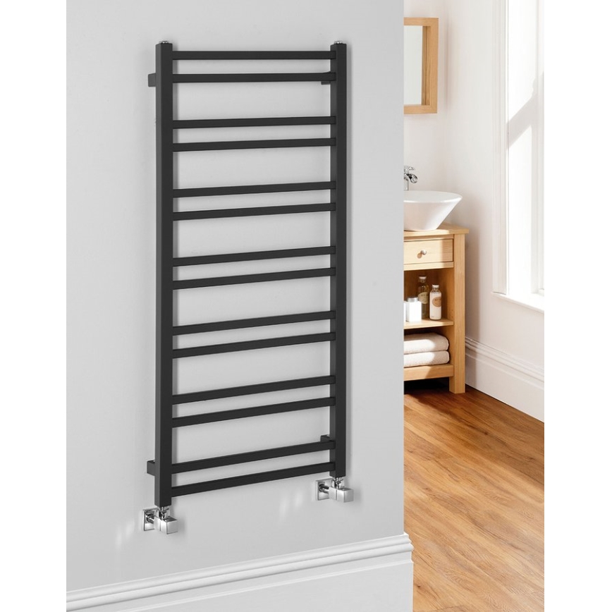 Sapho - Radiator pentru baie METRO DOS 110 x 50 cm, negru mat
