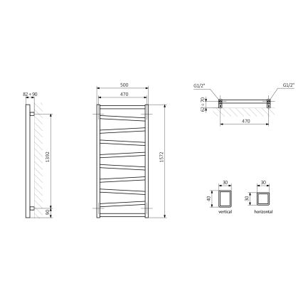 Sapho - Radiator pentru baie ZIG 157x50 cm alb