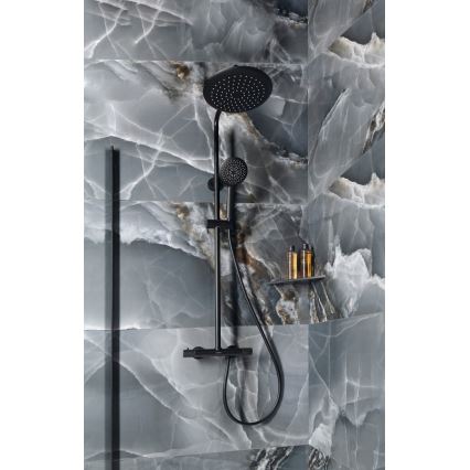 Sapho - Set de duș SOLARIS cu baterie, negru mat