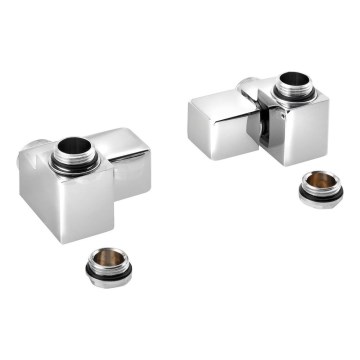 Sapho - Set de racordare pentru ventile unghiulare CUBE COMBI, 2 buc., pentru partea dreaptă / crom lucios