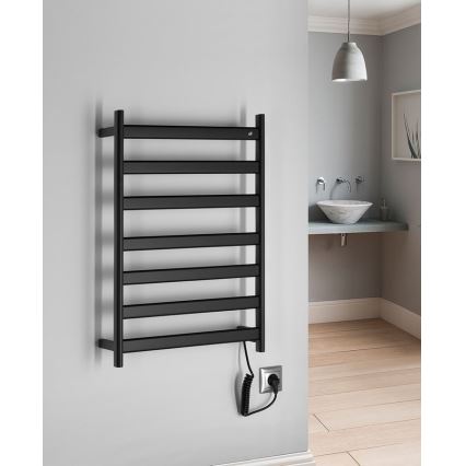Sapho - Uscător de prosoape electric ELIAS, 105 W, 73 x 49 cm, negru mat