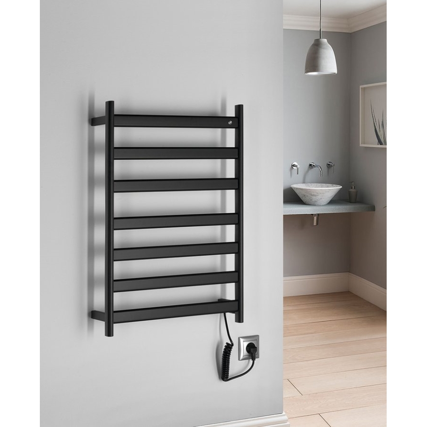 Sapho - Uscător de prosoape electric ELIAS, 105 W, 73 x 49 cm, negru mat